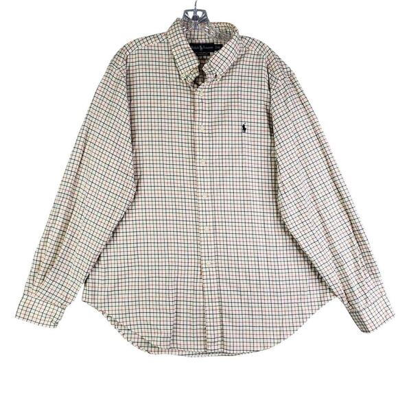 Polo Ralph Lauren Shirt Oxford Men's XL White Multicolor Plaid LS Button Down - Picture 2 of 9